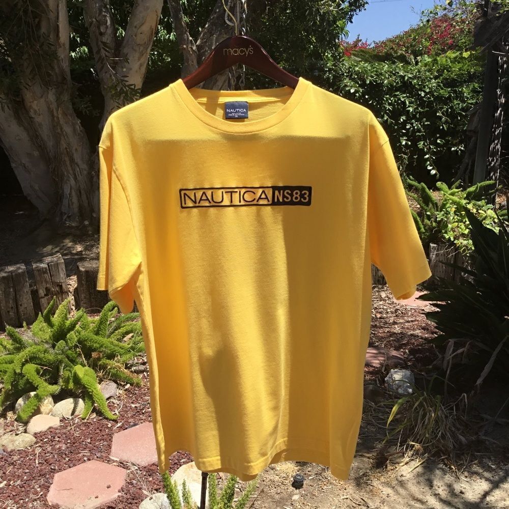 NAUTICA T-SHIRT SIZE XL YELLOW COTTON